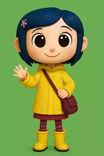 Coraline in Raincoat 3D print model