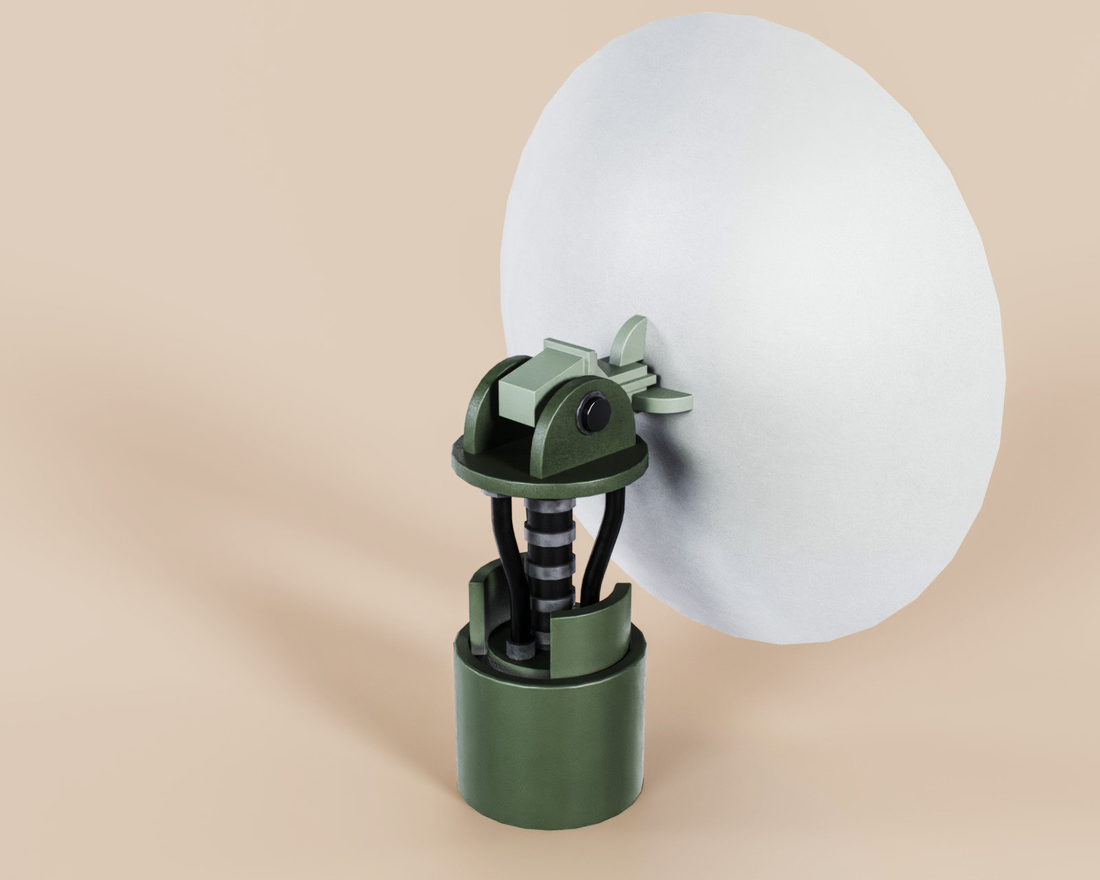 Big Satellite Dish Low-poly 3D model_5