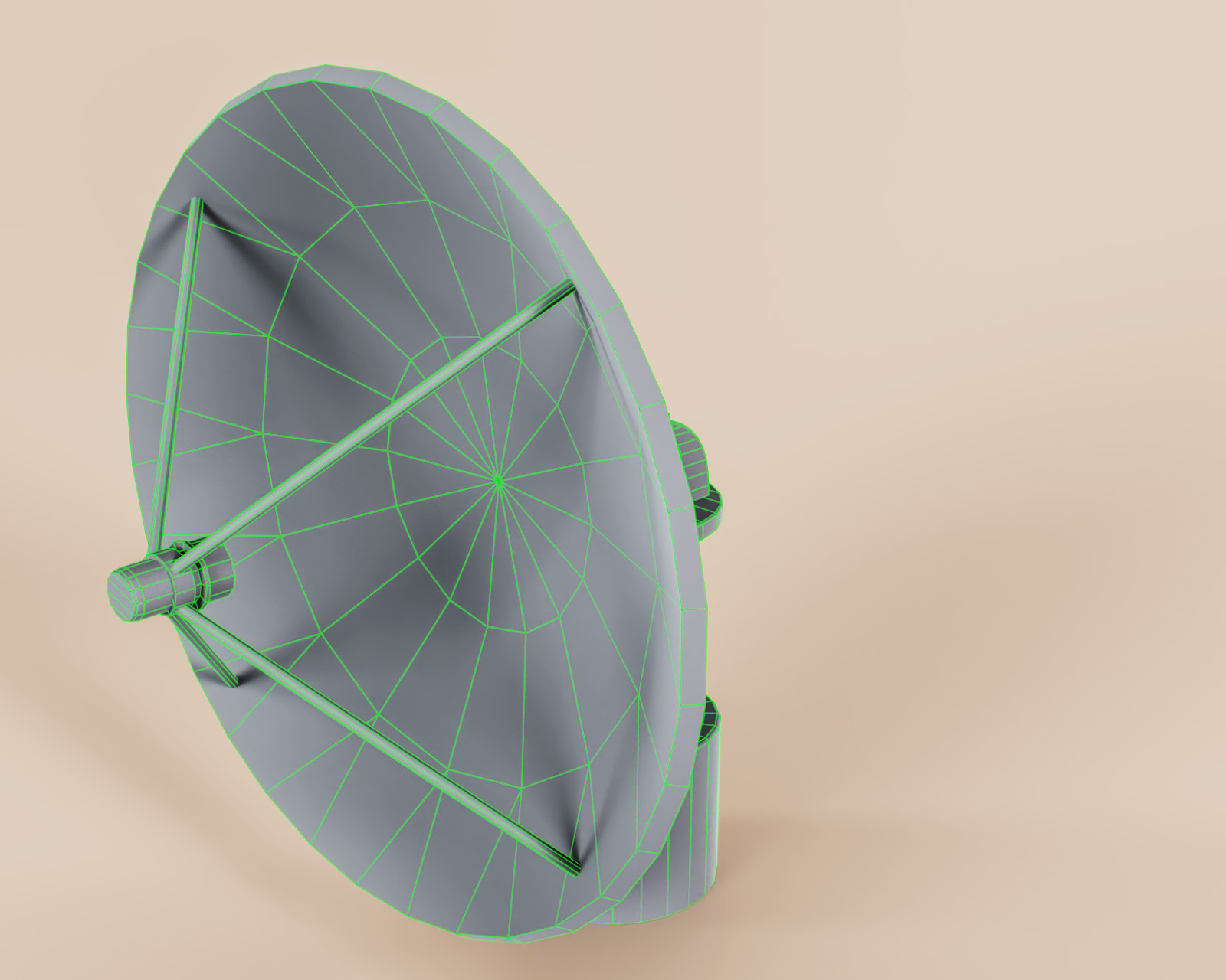 Big Satellite Dish Low-poly 3D model_17