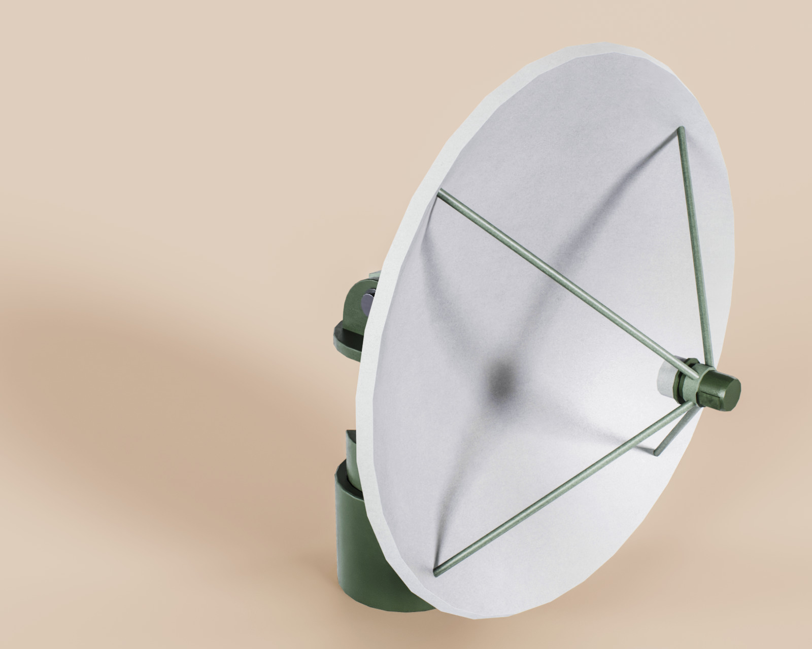 Big Satellite Dish Low-poly 3D model_3