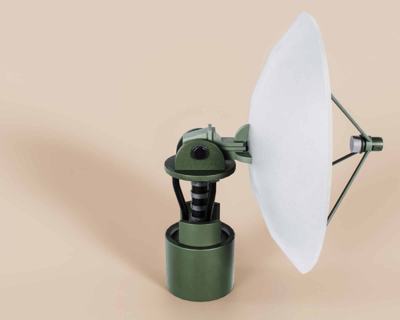 Big Satellite Dish Low-poly 3D model_4