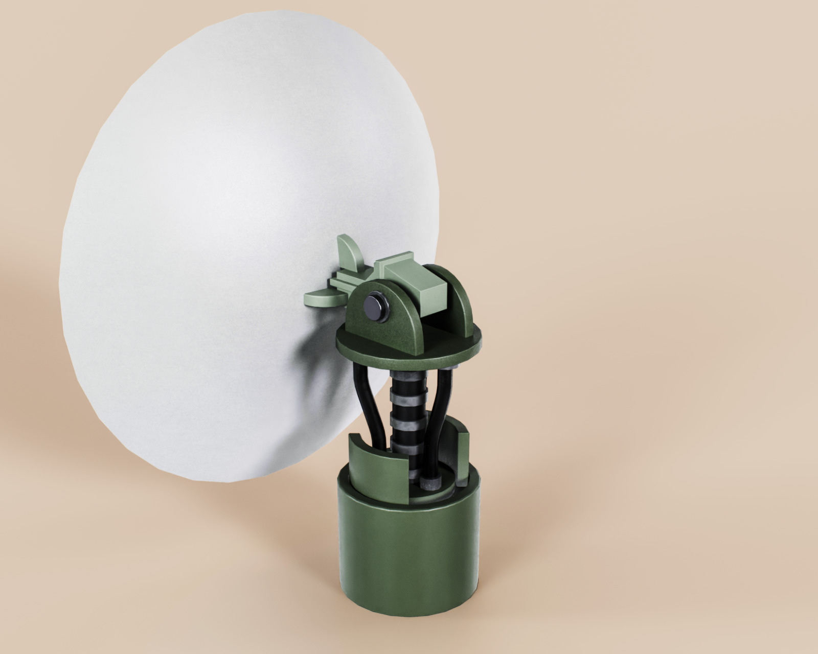 Big Satellite Dish Low-poly 3D model_7