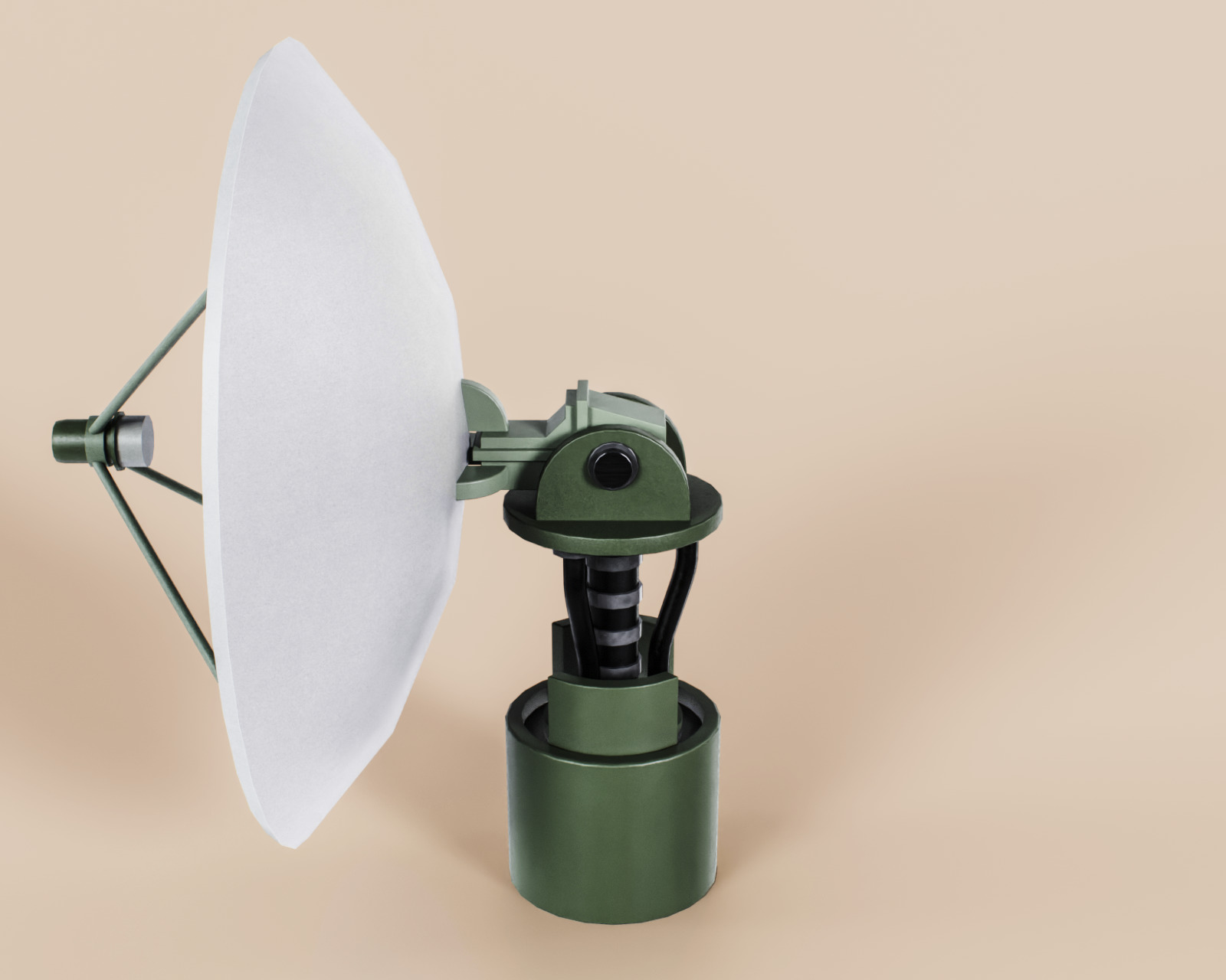 Big Satellite Dish Low-poly 3D model_8
