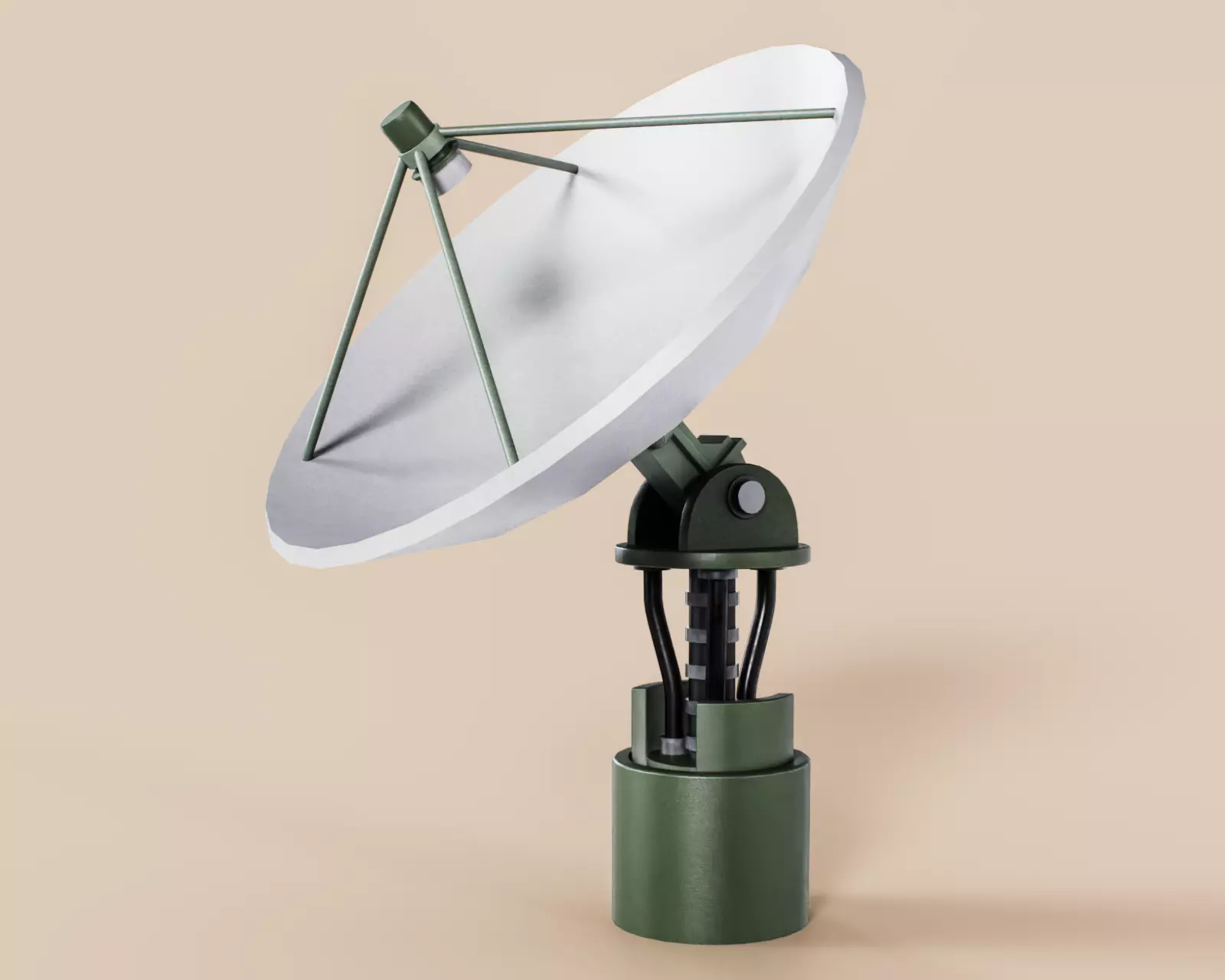 Big Satellite Dish Low-poly 3D model_0