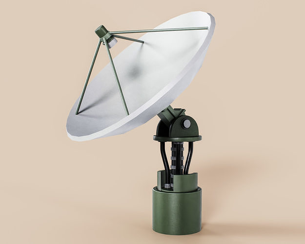 Big Satellite Dish Low-poly 3D model