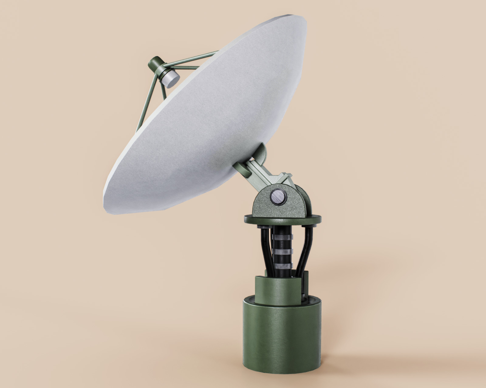 Big Satellite Dish Low-poly 3D model_1