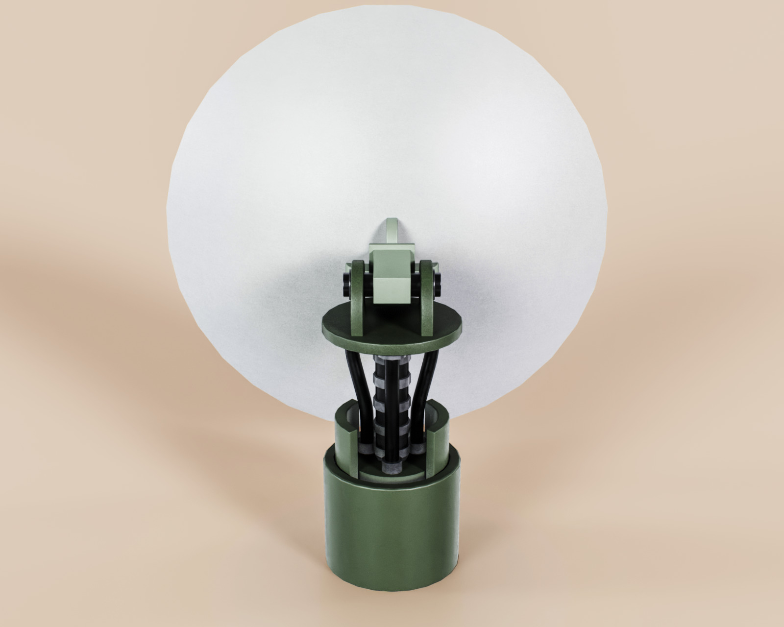 Big Satellite Dish Low-poly 3D model_6