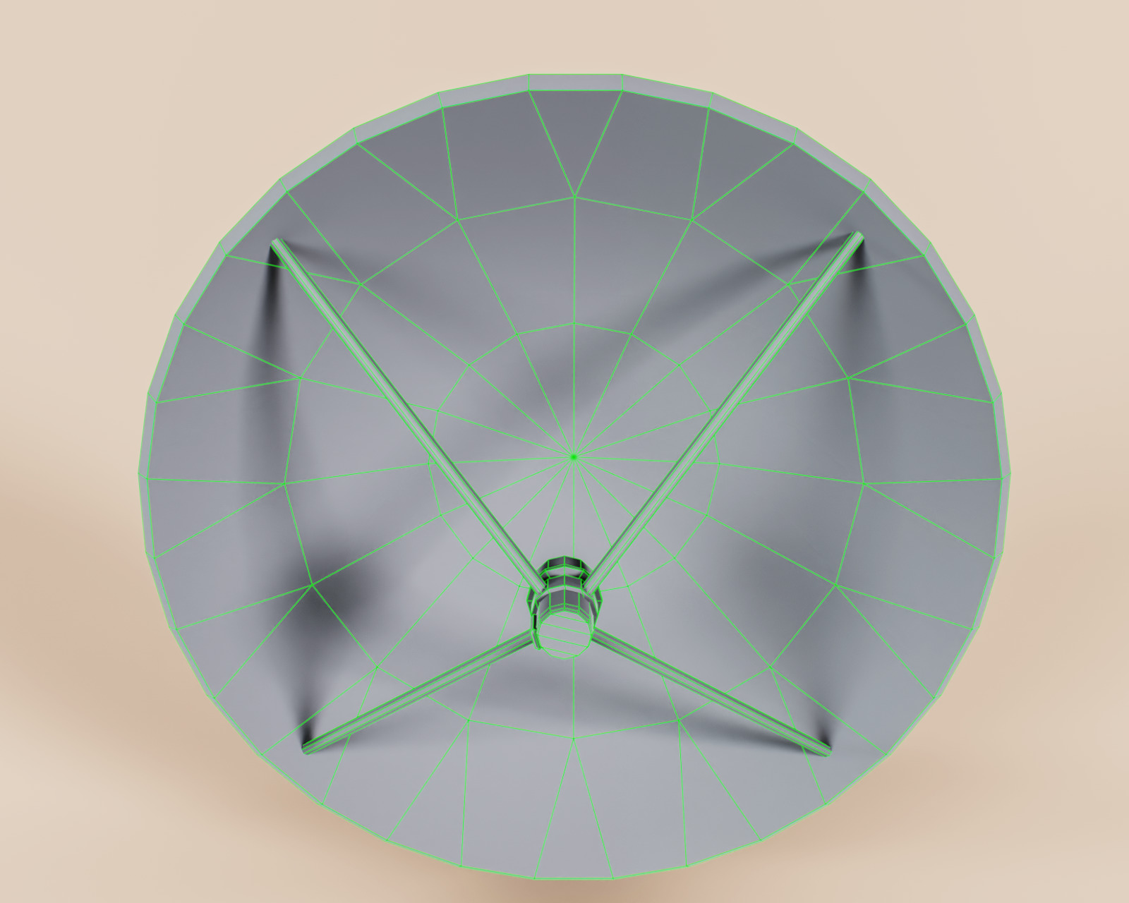 Big Satellite Dish Low-poly 3D model_10