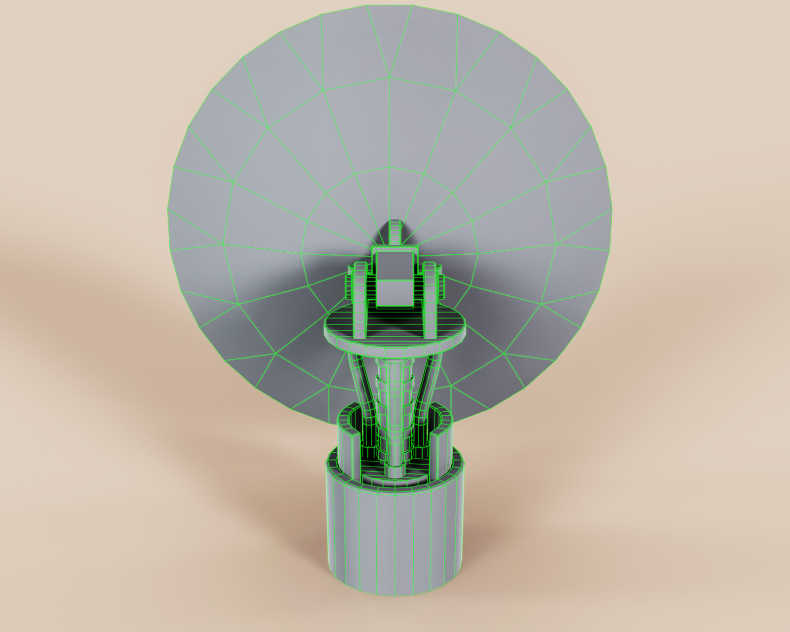 Big Satellite Dish Low-poly 3D model_14
