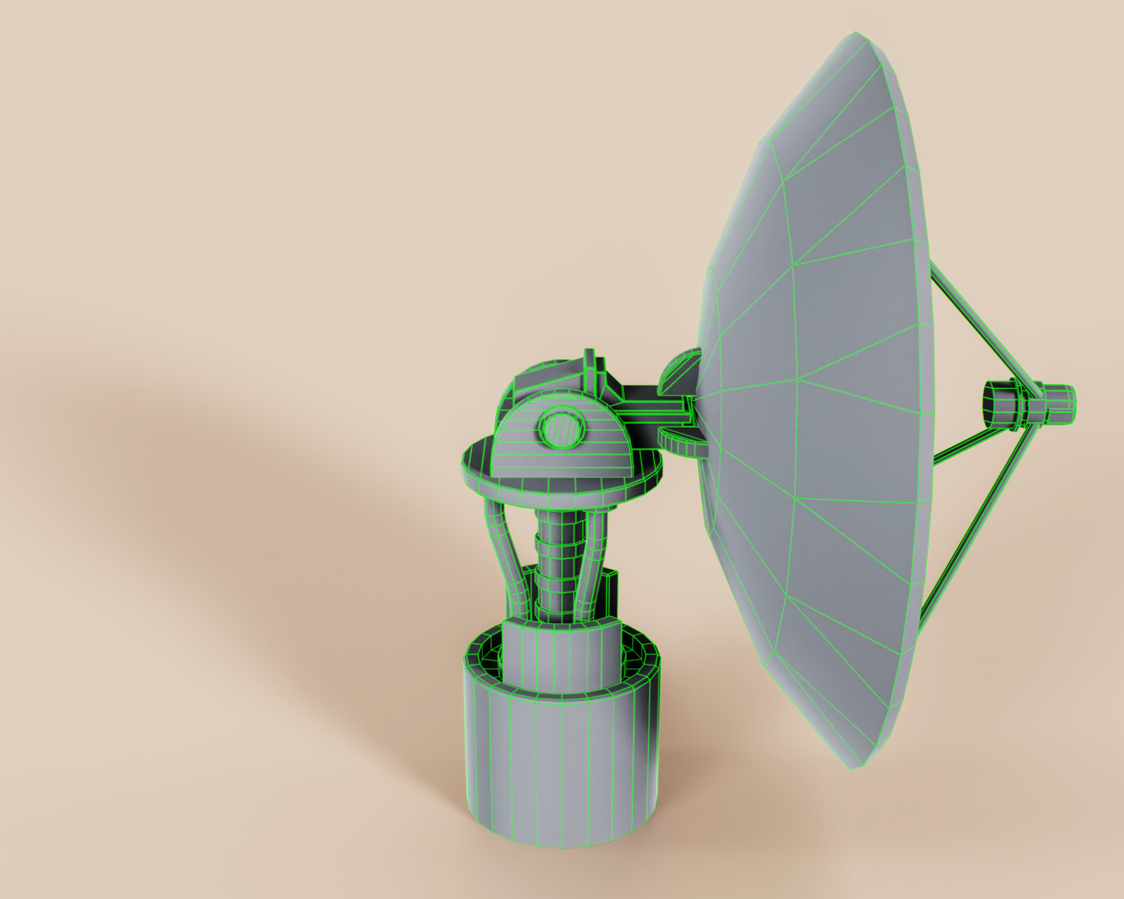 Big Satellite Dish Low-poly 3D model_12
