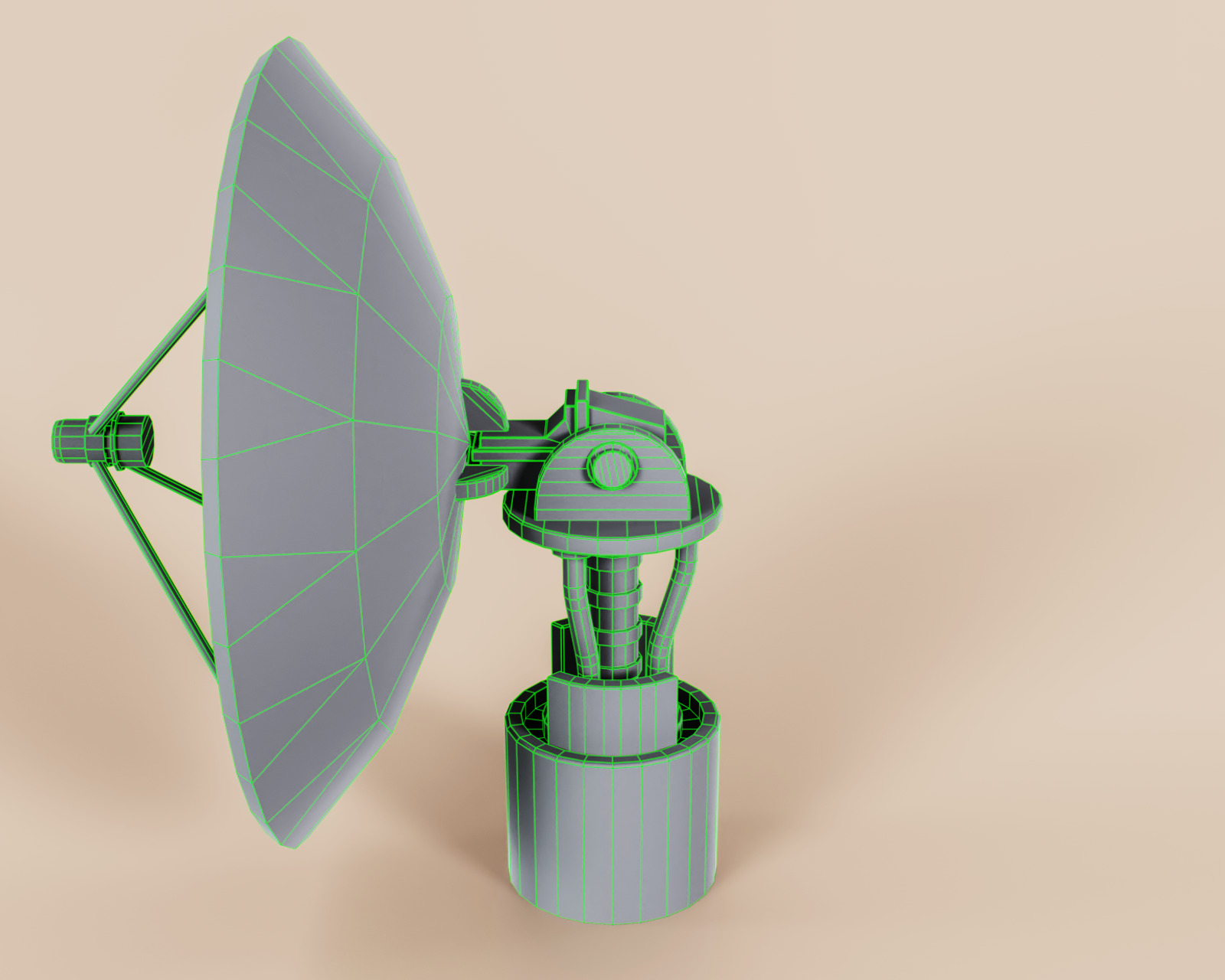 Big Satellite Dish Low-poly 3D model_16