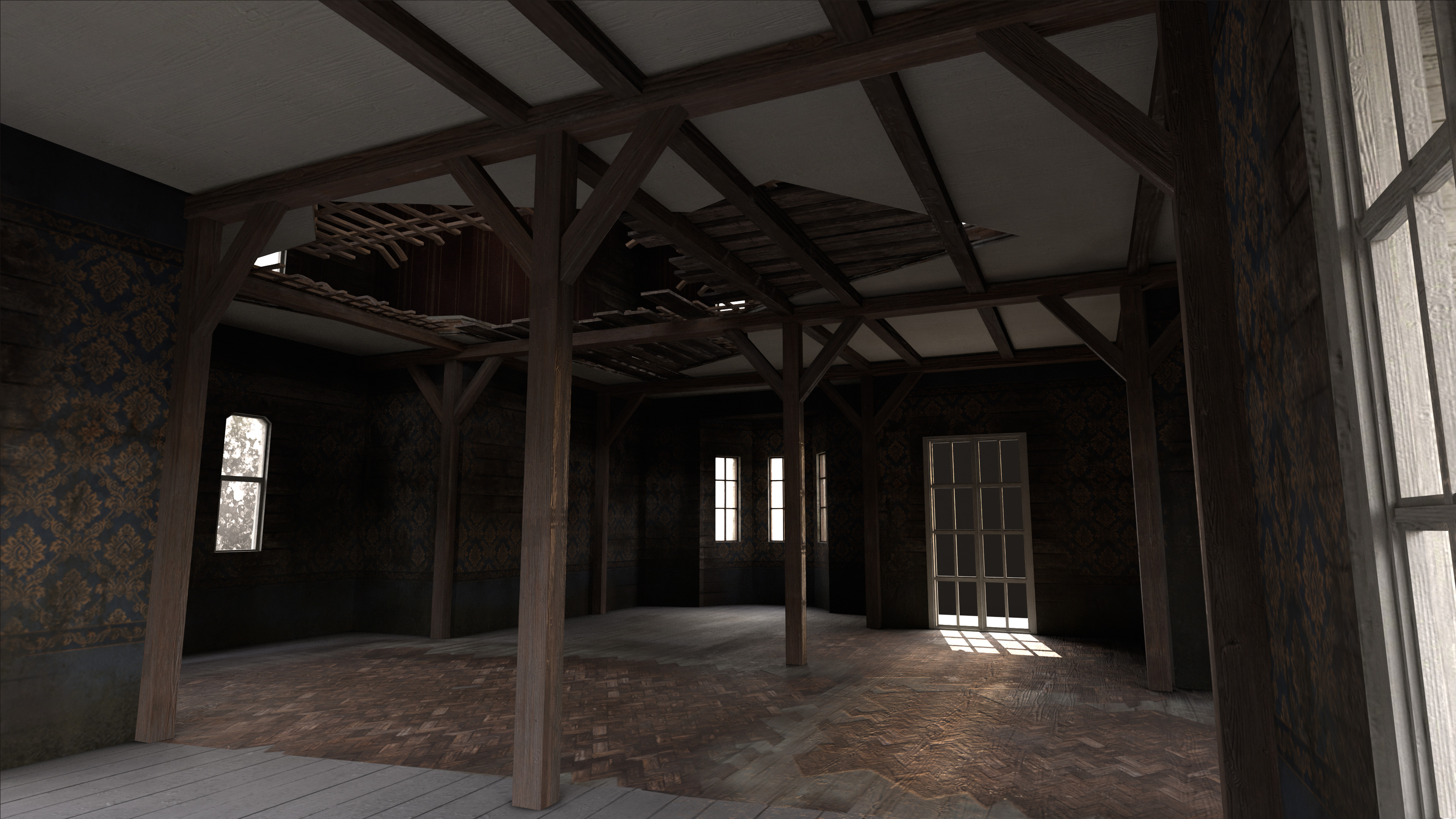 Abandoned House Low-poly 3D model_17