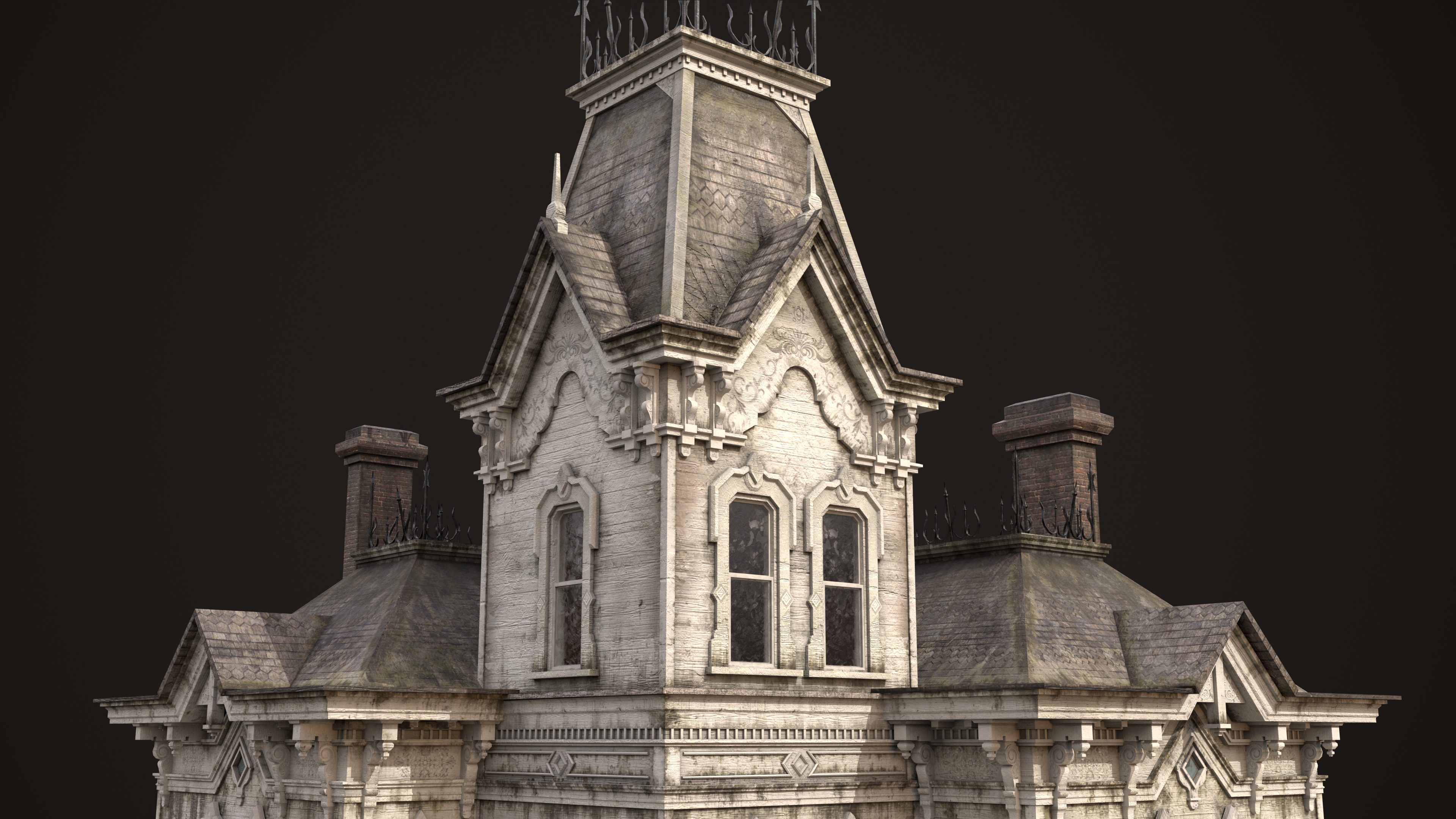 Abandoned House Low-poly 3D model_9