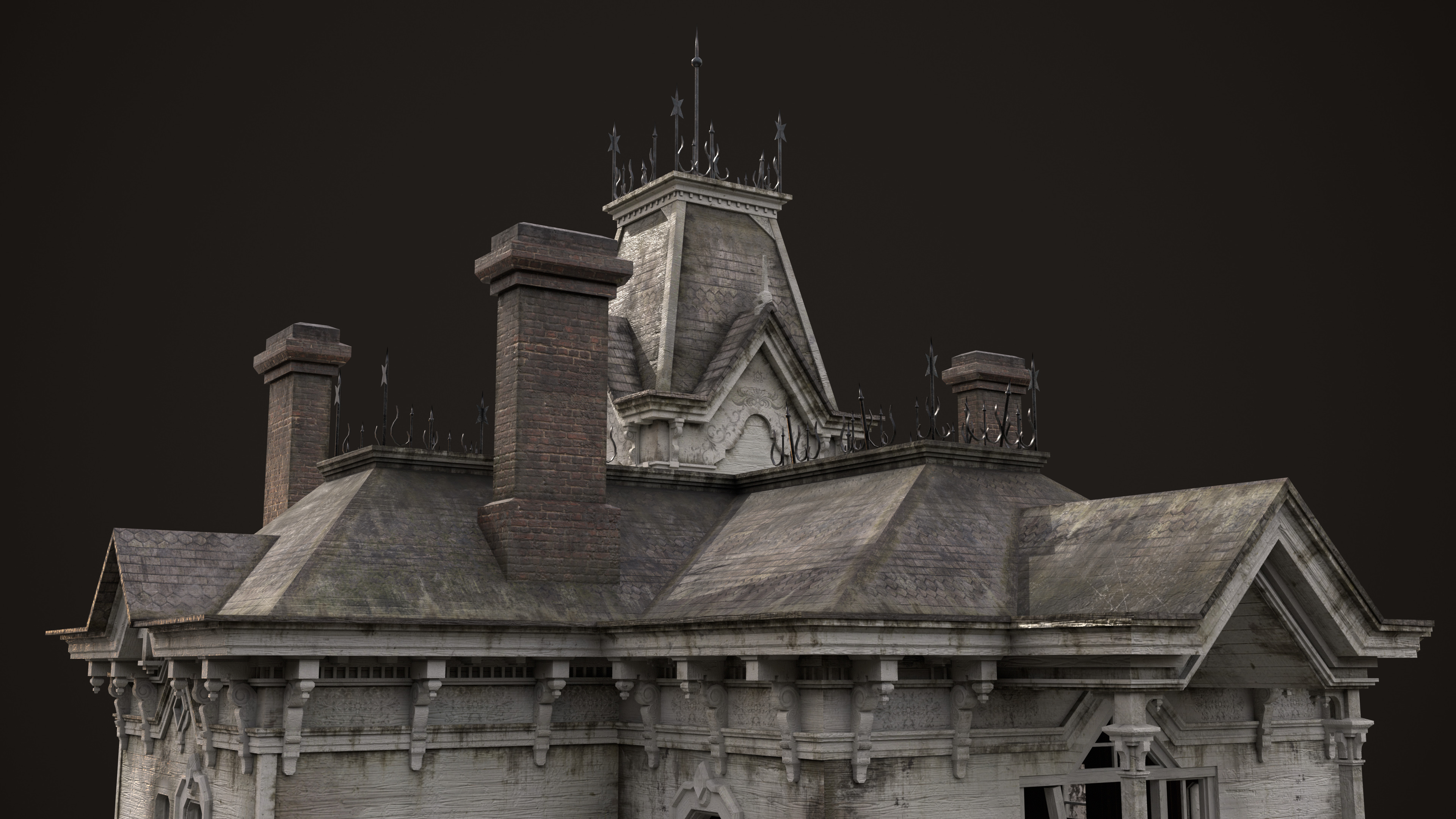 Abandoned House Low-poly 3D model_13