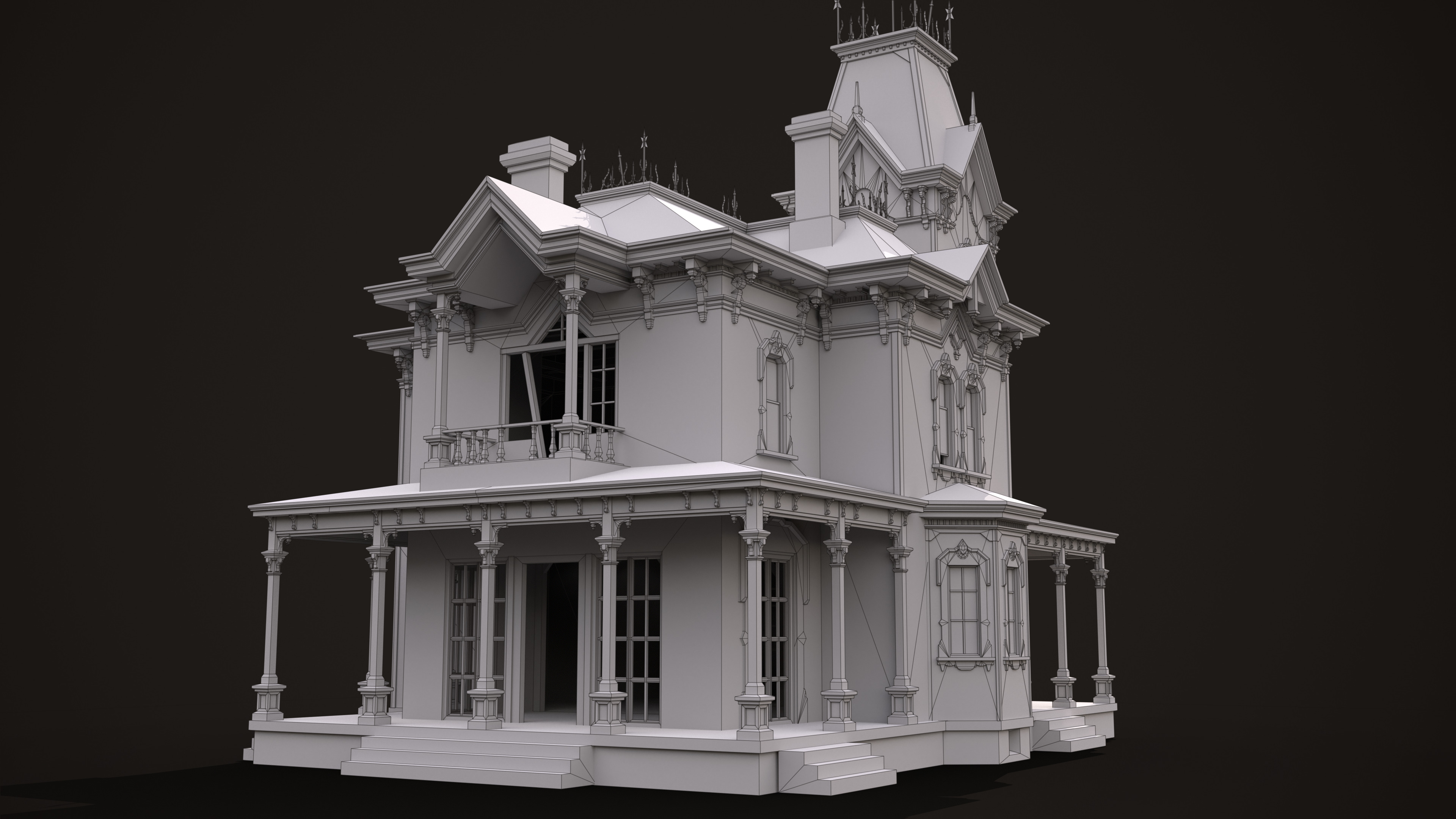 Abandoned House Low-poly 3D model_22