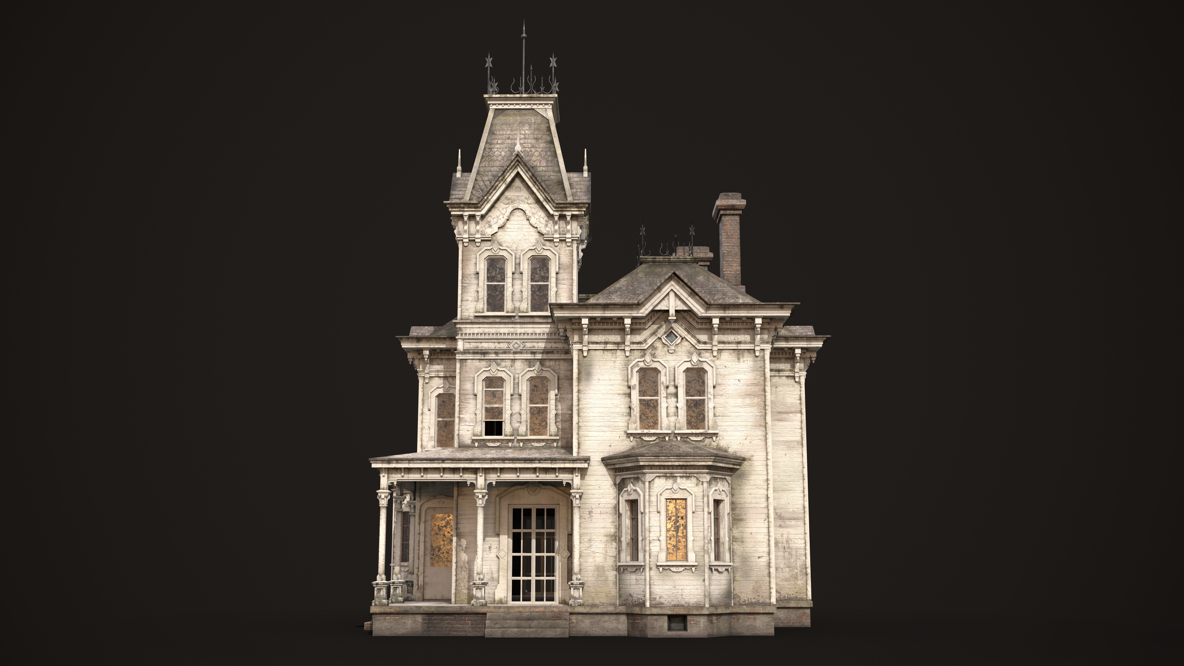 Abandoned House Low-poly 3D model_3