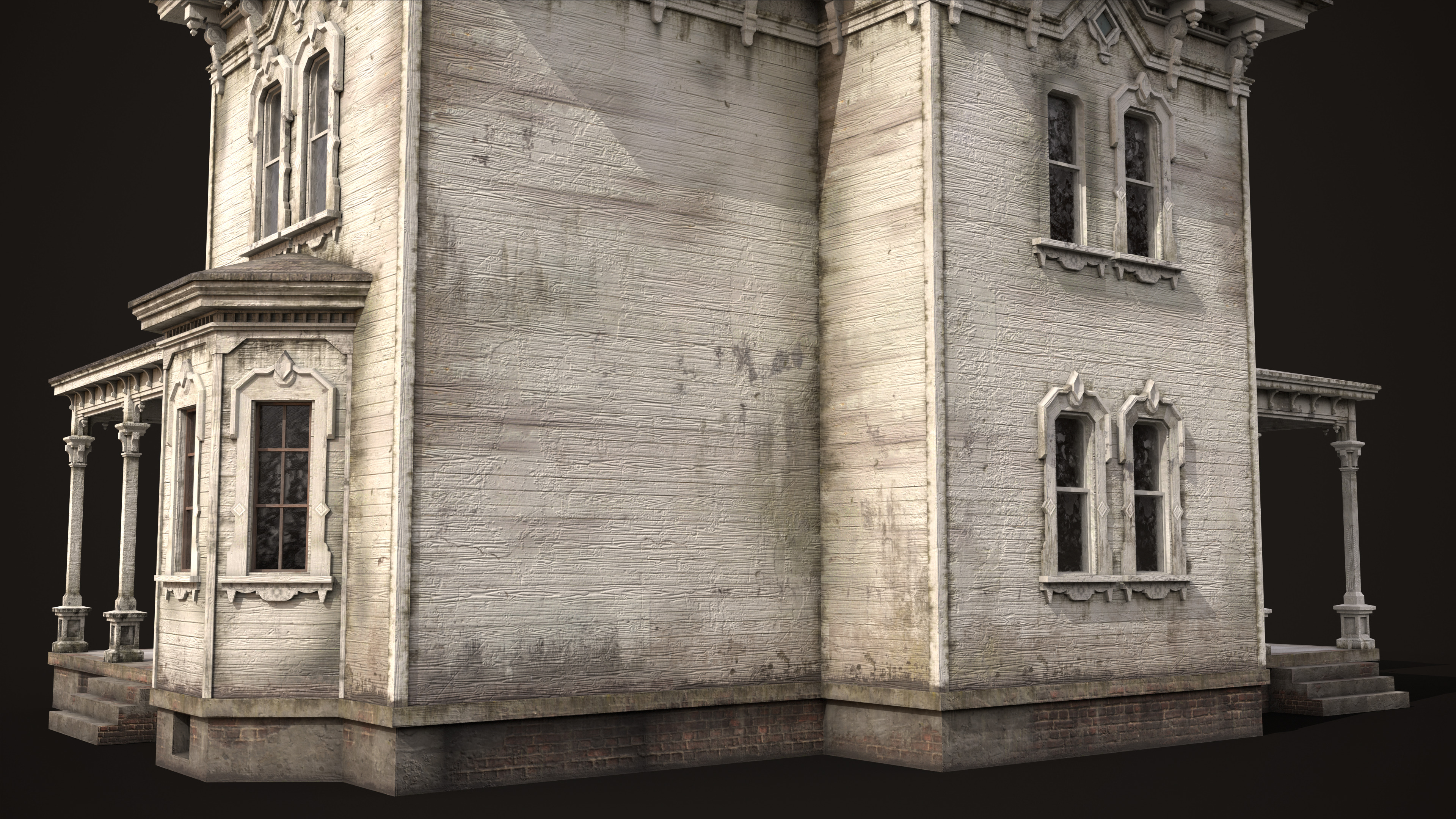 Abandoned House Low-poly 3D model_11