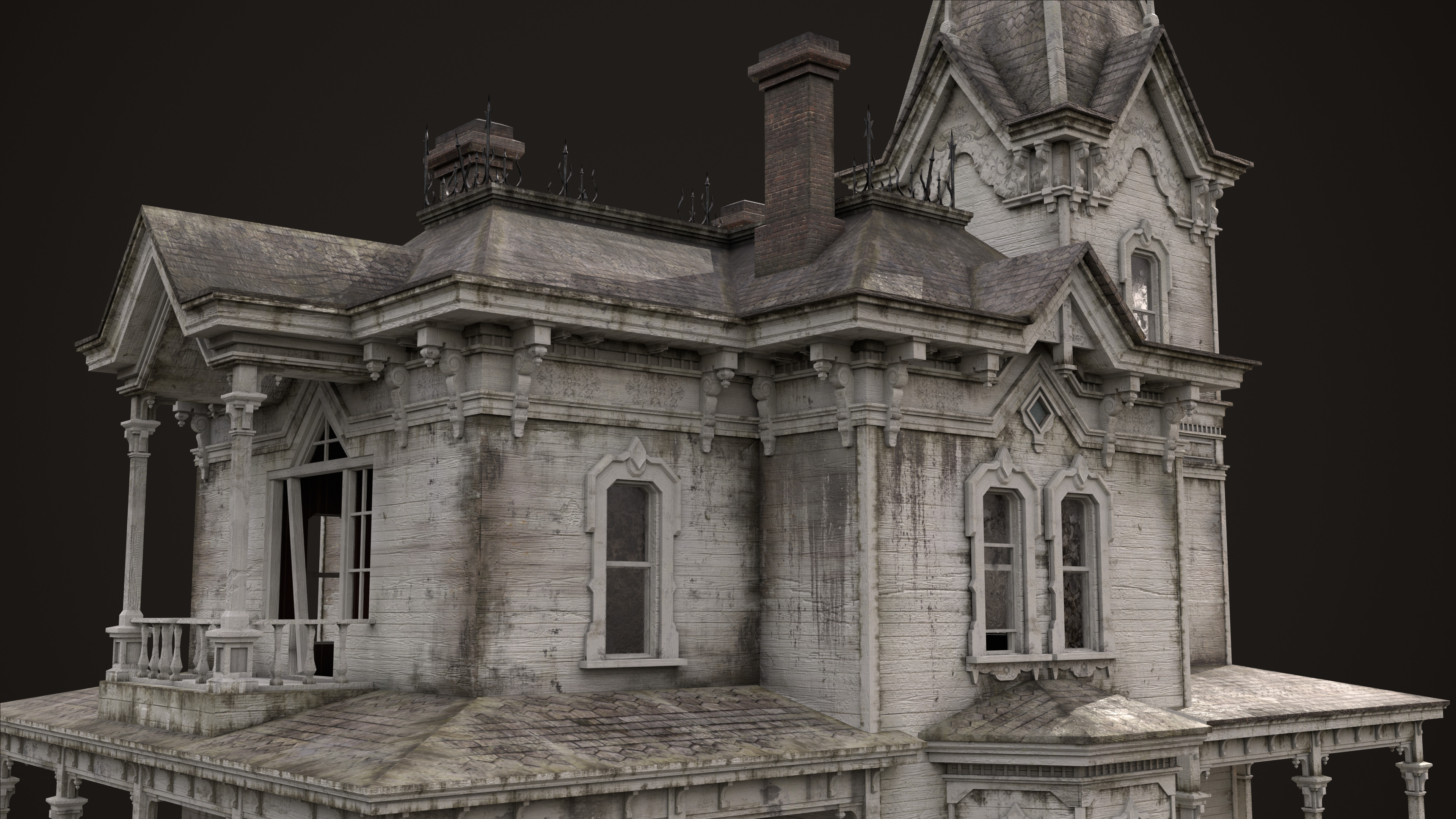 Abandoned House Low-poly 3D model_15