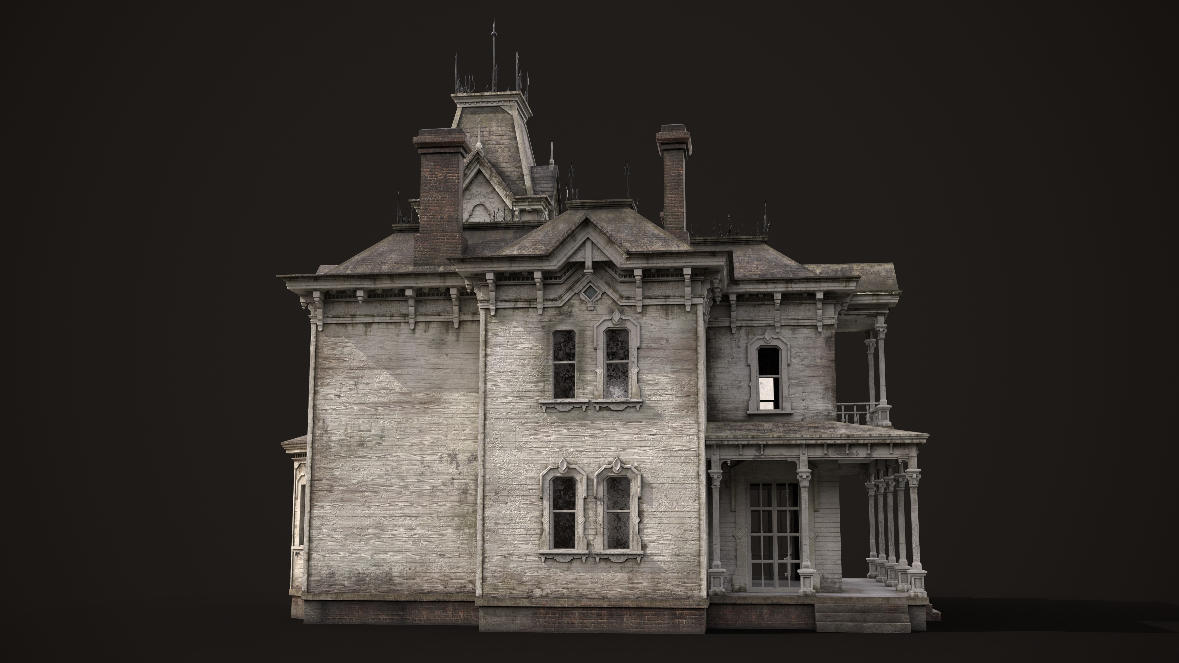 Abandoned House Low-poly 3D model_5