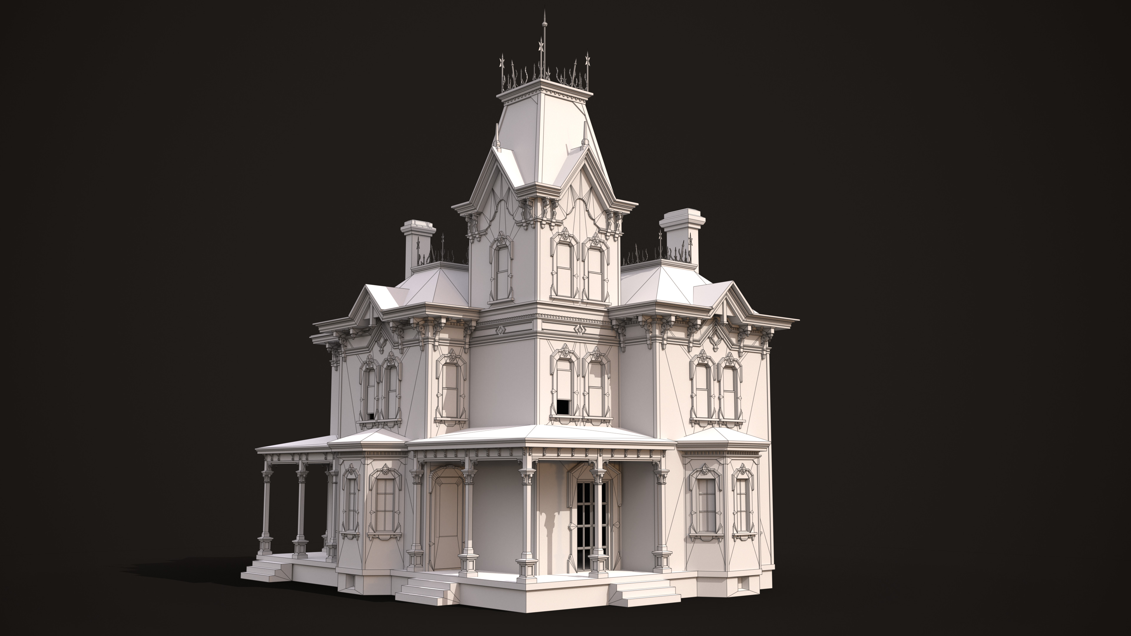 Abandoned House Low-poly 3D model_19