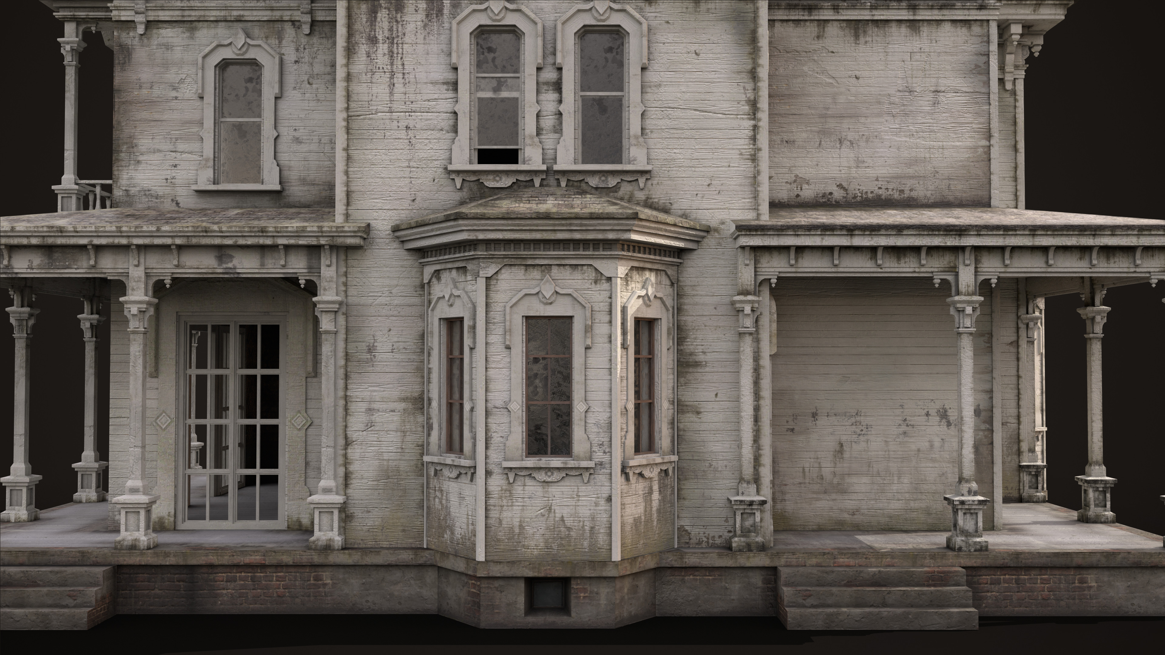 Abandoned House Low-poly 3D model_16
