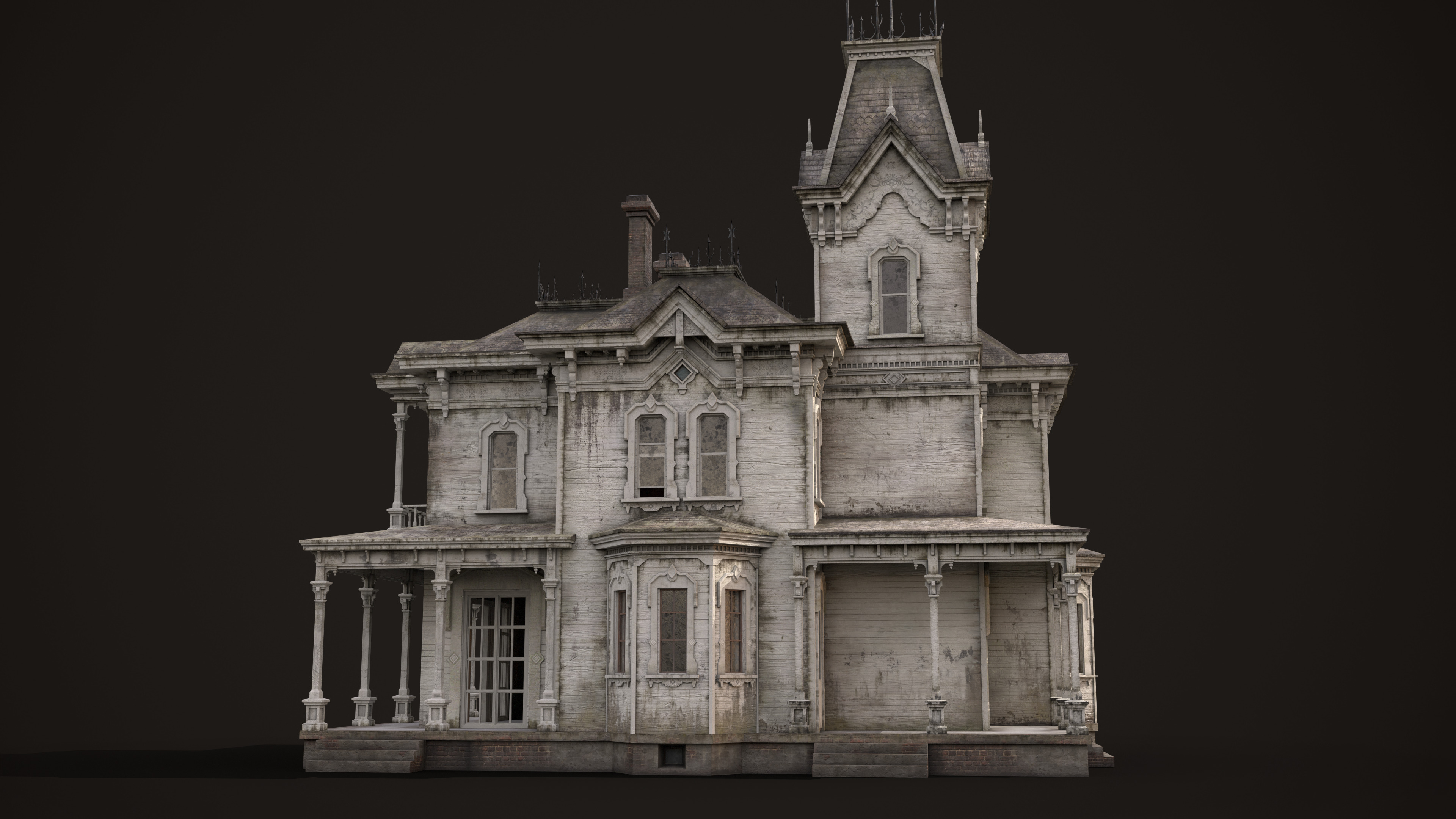 Abandoned House Low-poly 3D model_8