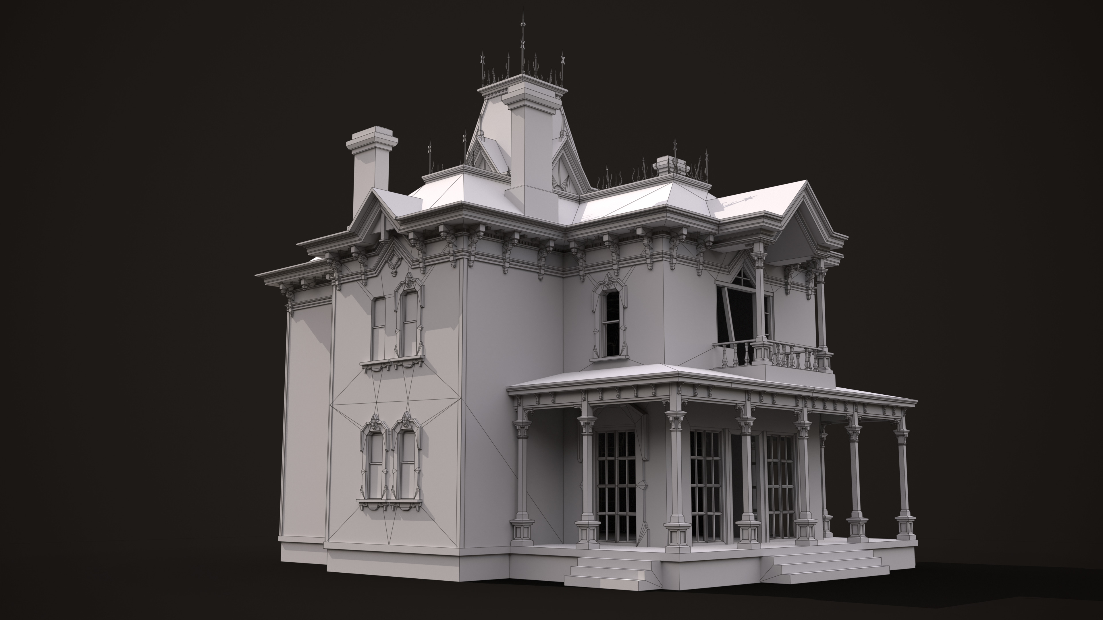 Abandoned House Low-poly 3D model_21