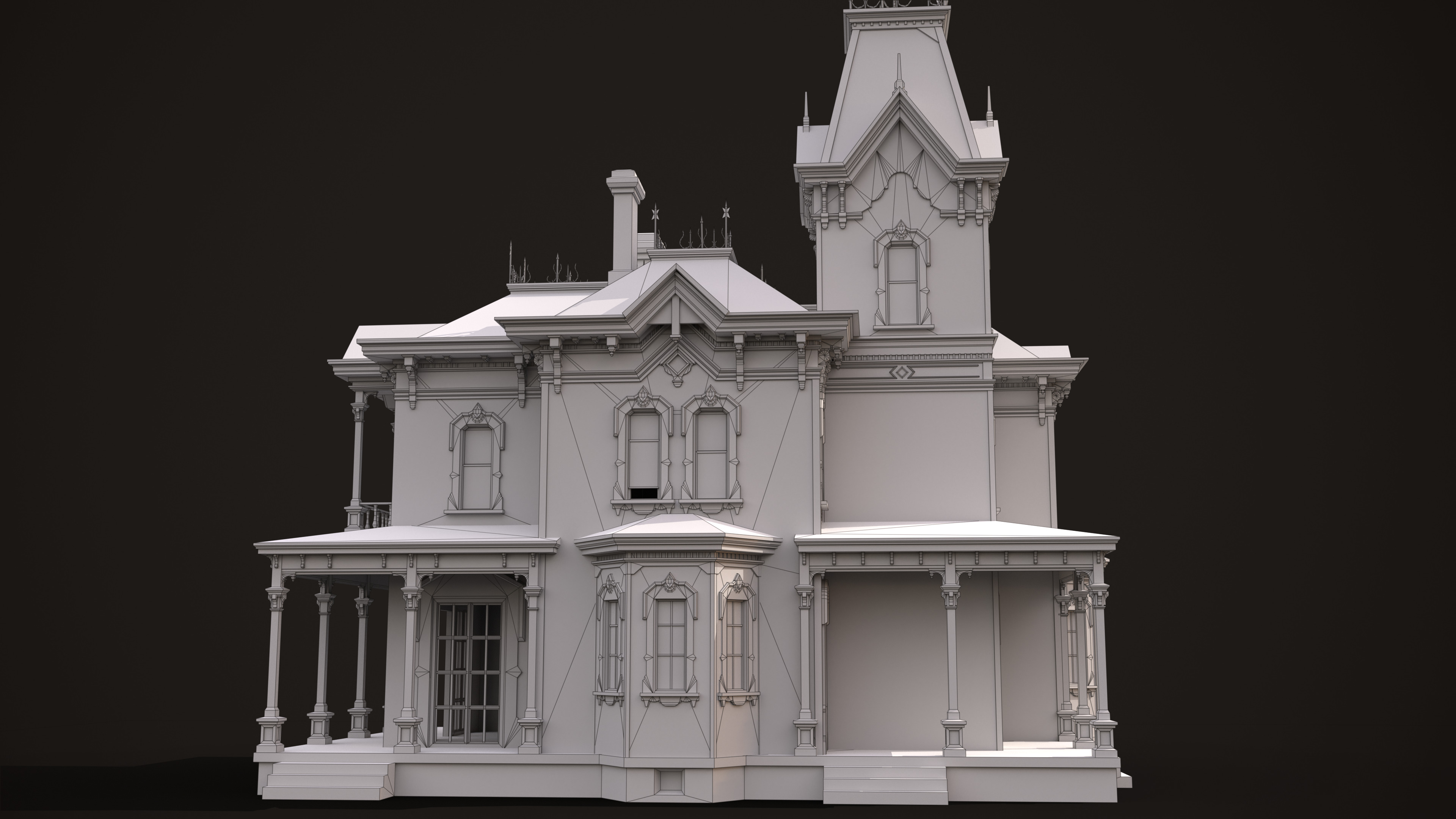 Abandoned House Low-poly 3D model_23