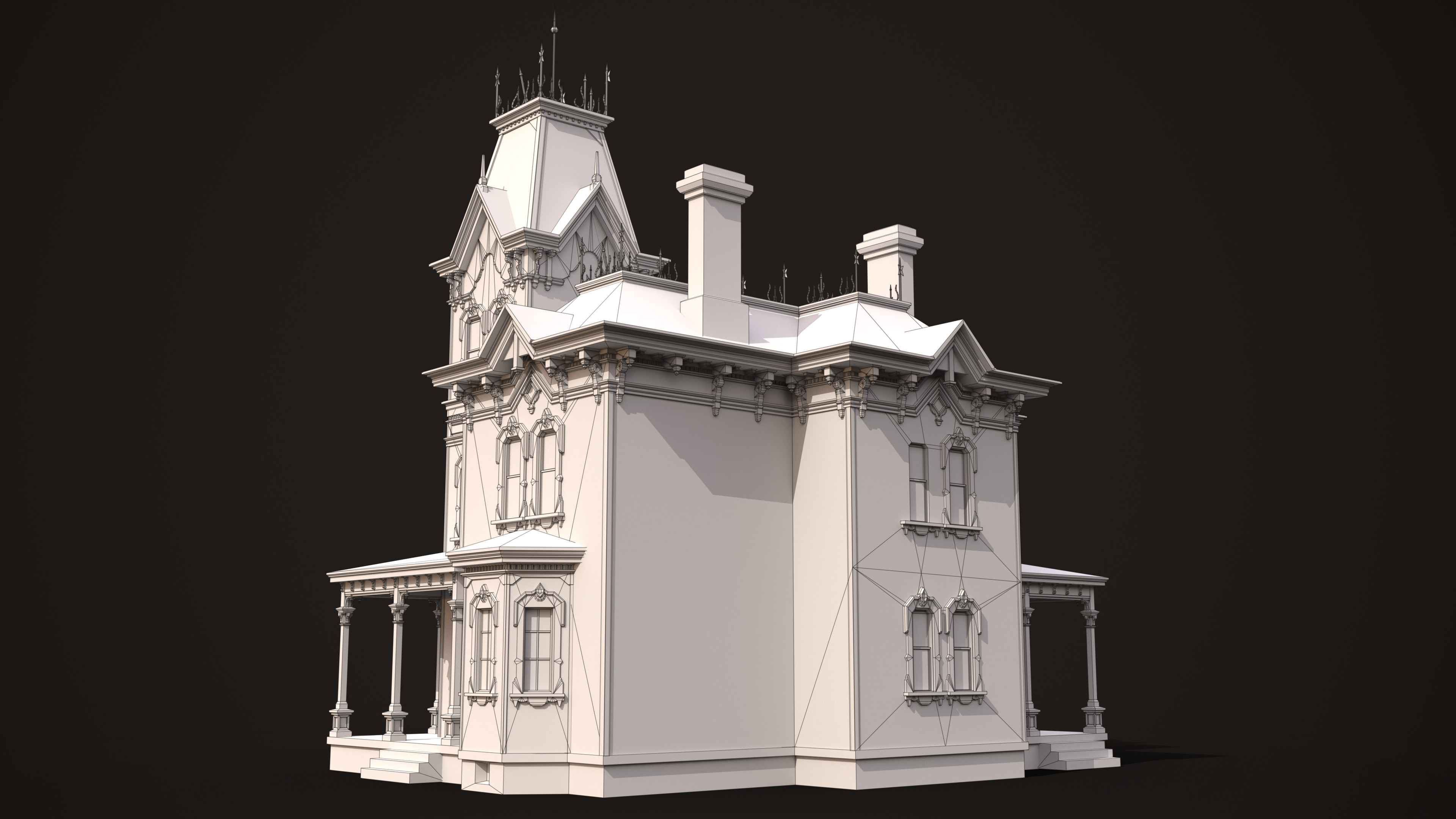 Abandoned House Low-poly 3D model_20