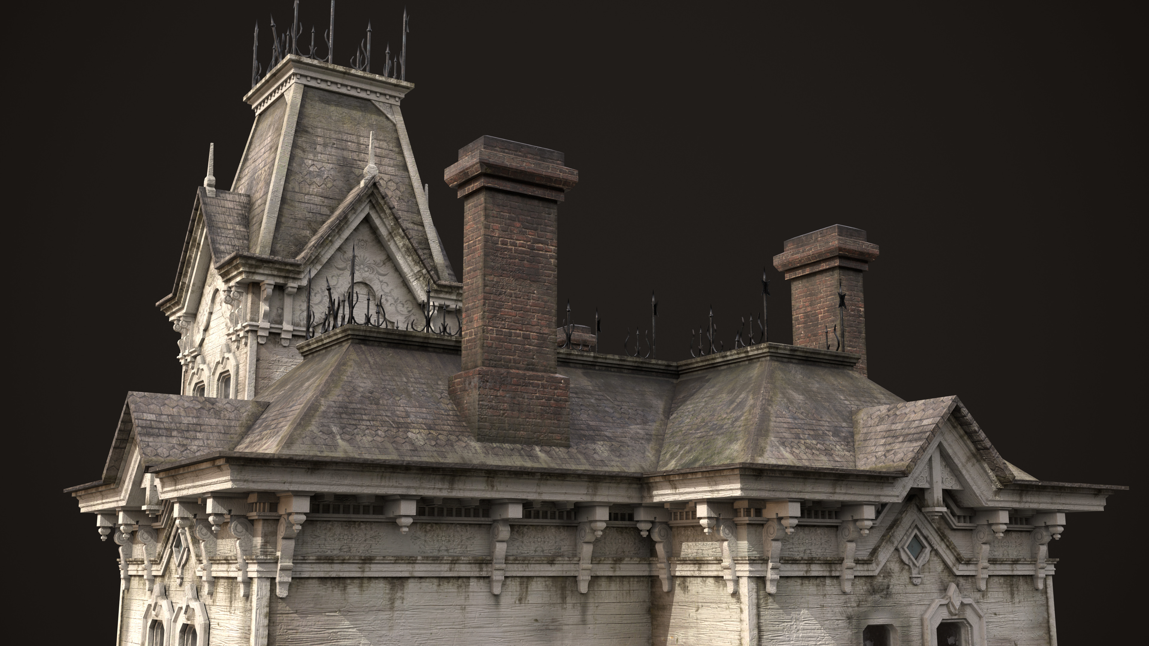 Abandoned House Low-poly 3D model_12