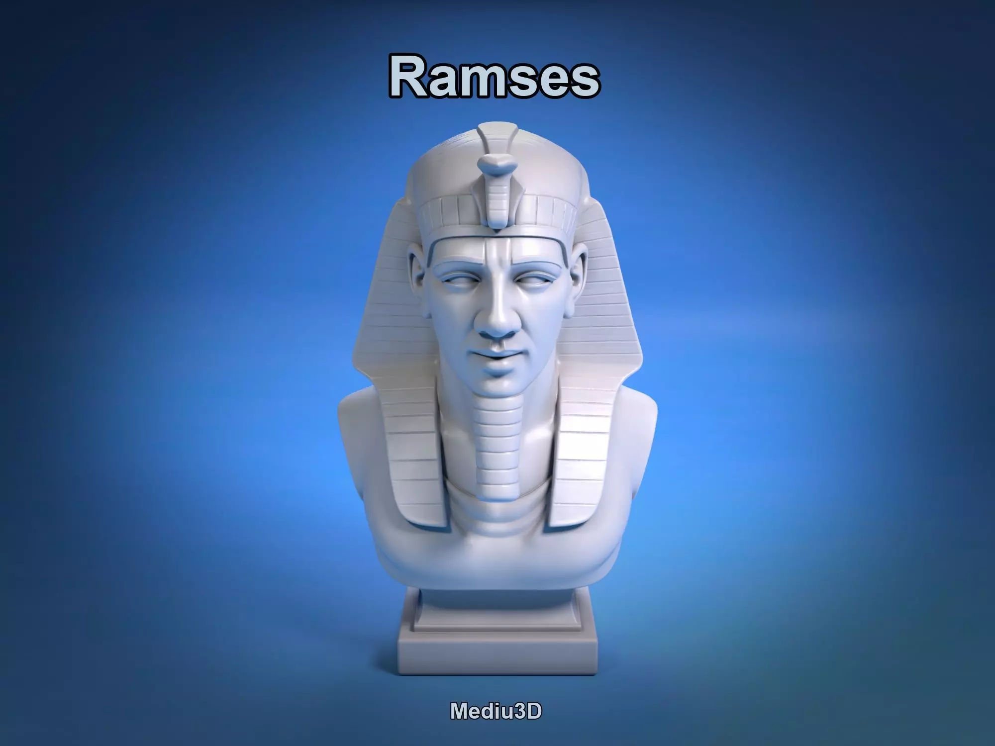 Ramses II Bust Sculpture 3D Print Model STL File Printable Bust 3D print model