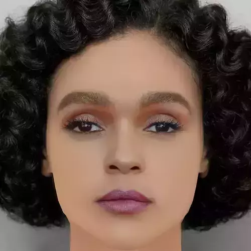 Janelle Monae Head - No Hair - Low poly head for game