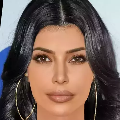 Kim Kardashian Head - No Hair - Low poly head for game