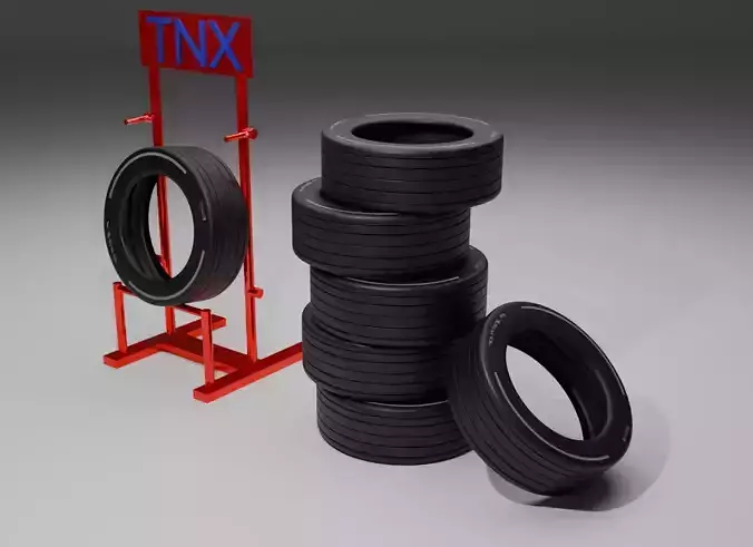 3D Tire Display Pack - Realistic Car Tires with Metal Stand 