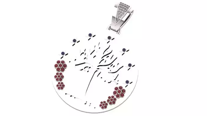  Round Tree Pendant 3D Printable Model