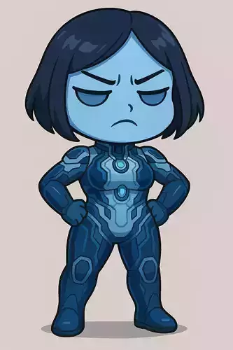 Chibi Cortana from game Halo 3D print model