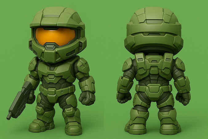 Chibi Master Chief from game Halo 3D print model