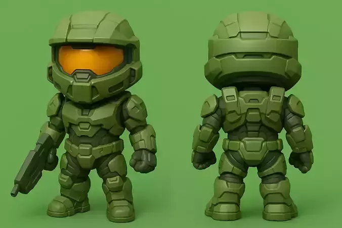 Chibi Master Chief from game Halo 3D print model