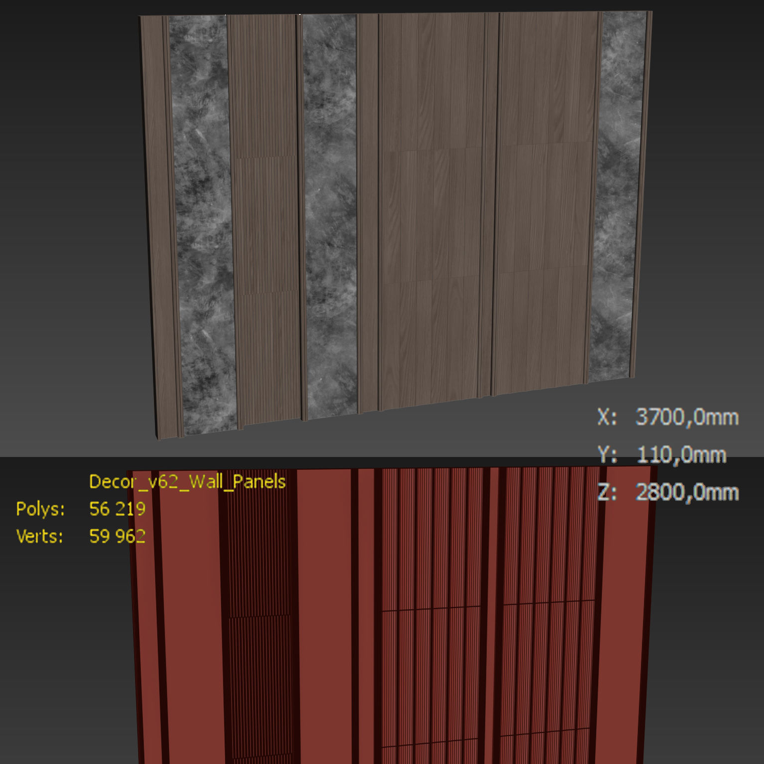 Decorative V62 Wall Panels 3D model_3