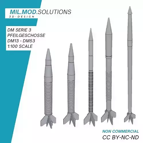 Pfeilgeschosse DM13 - DM53 Bundeswehr NATO 3D print model