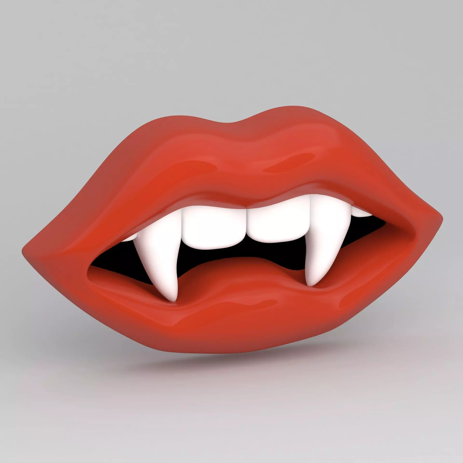 Vampire Red Lips 3D model_0