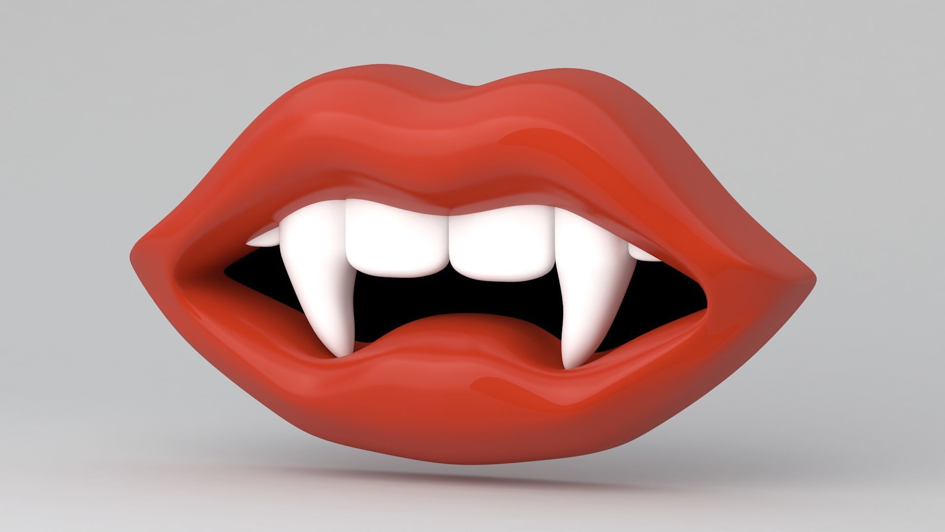 Vampire Red Lips 3D model_2