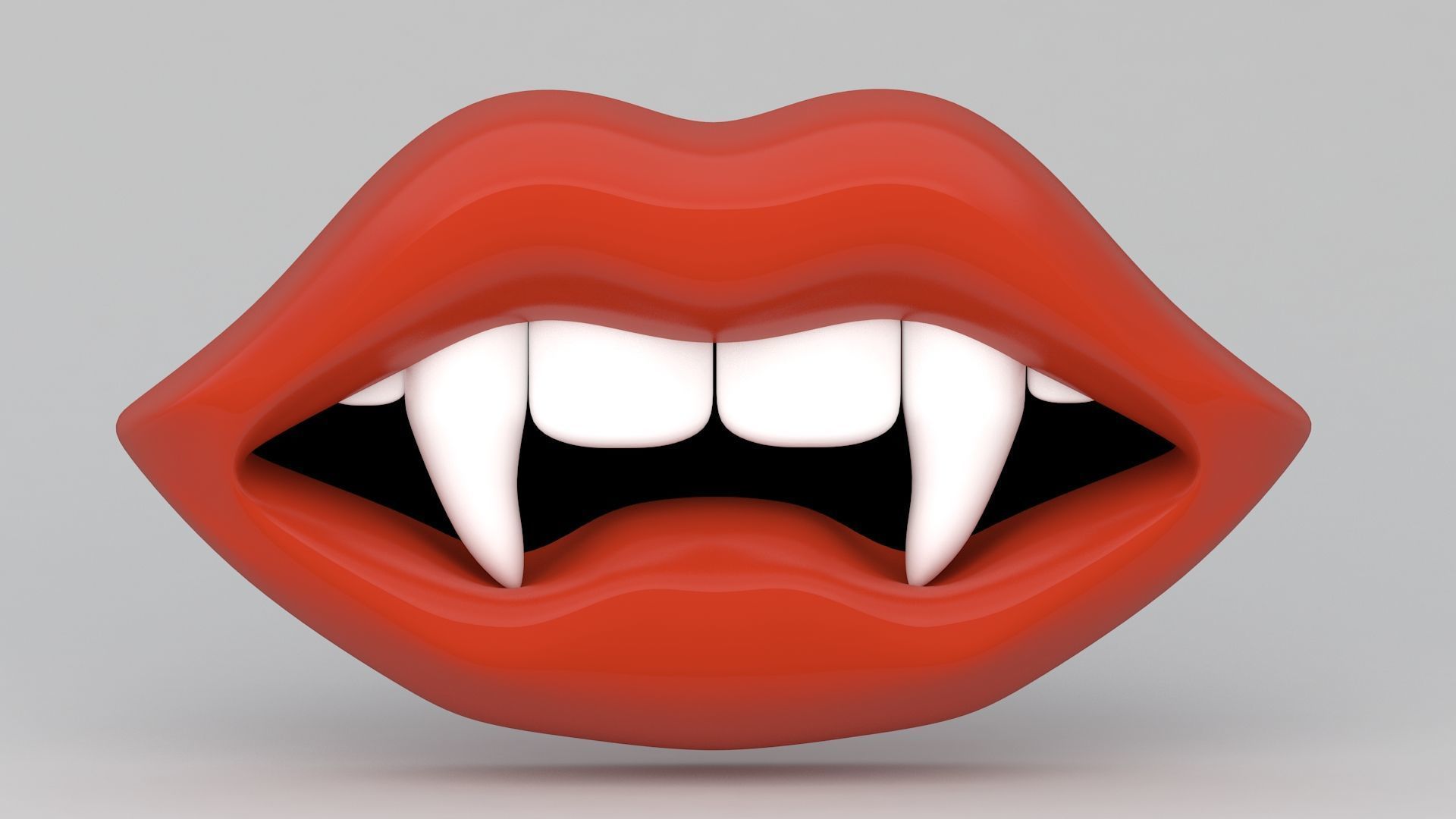 Vampire Red Lips 3D model_5