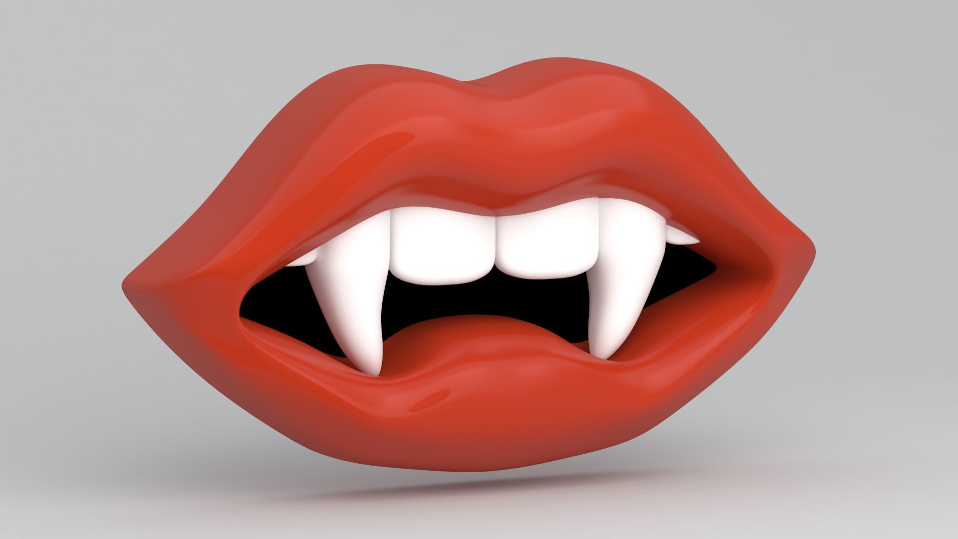 Vampire Red Lips 3D model_1