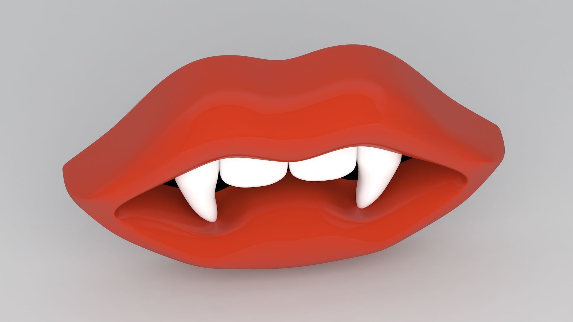 Vampire Red Lips 3D model_3