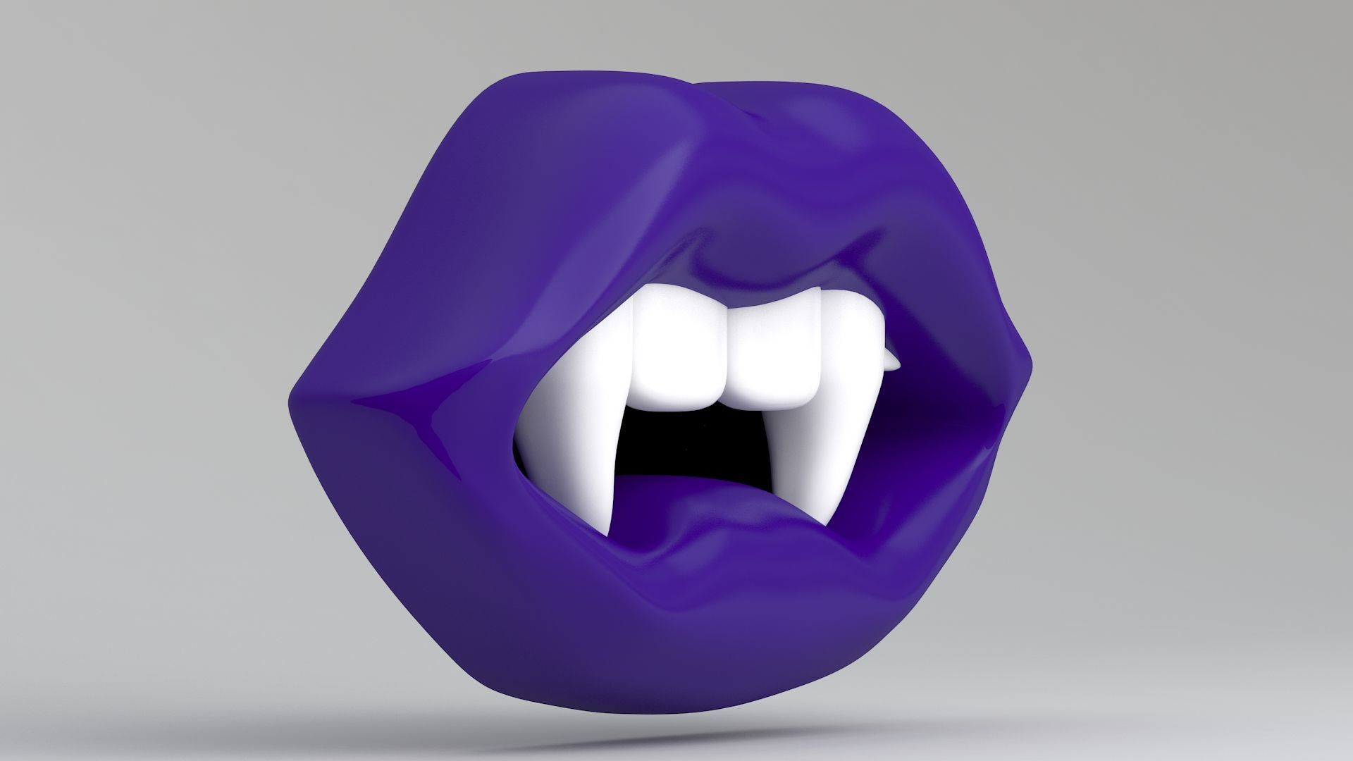 Vampire purple Lips 3D model_4