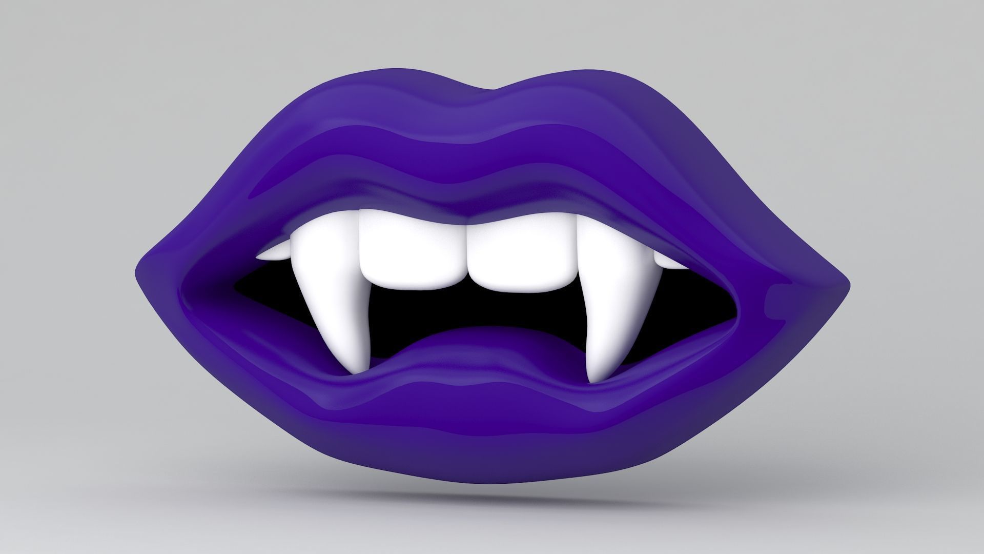 Vampire purple Lips 3D model_2