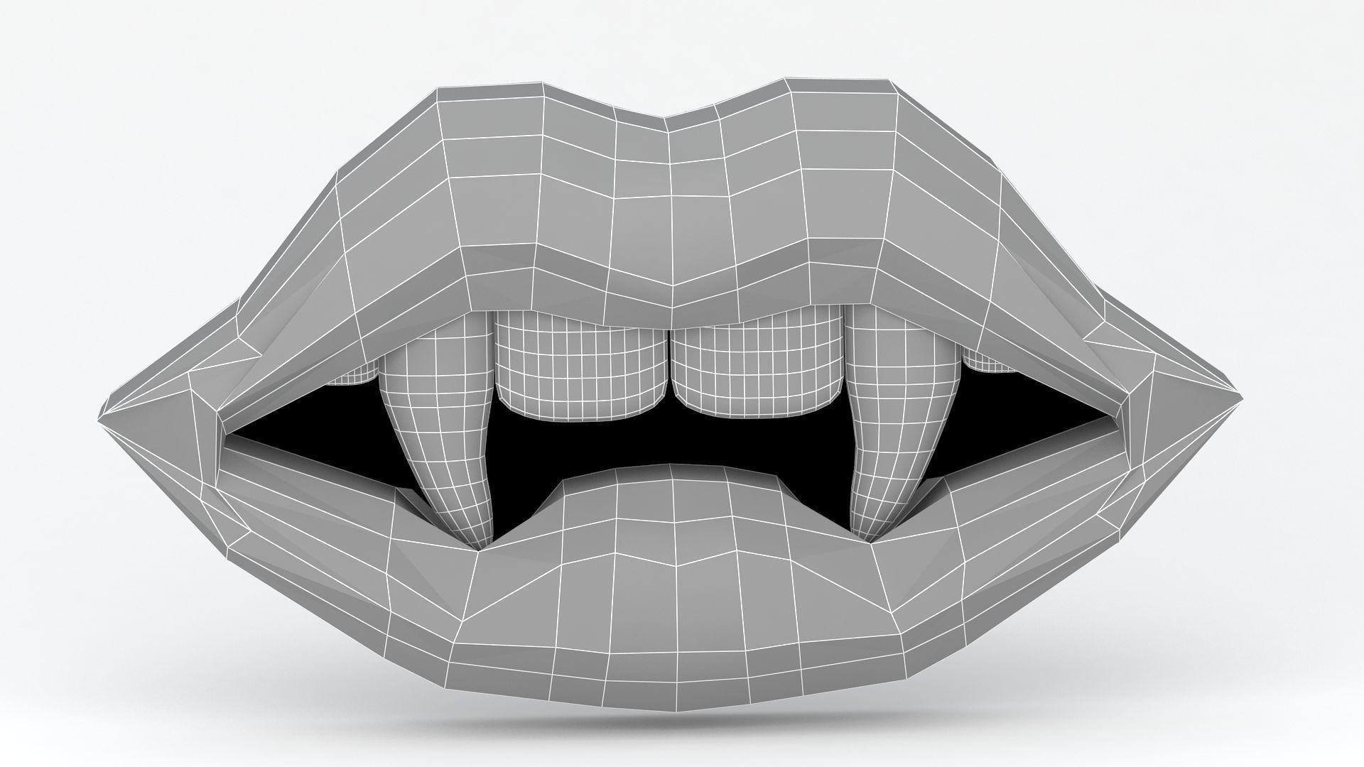 Vampire purple Lips 3D model_10