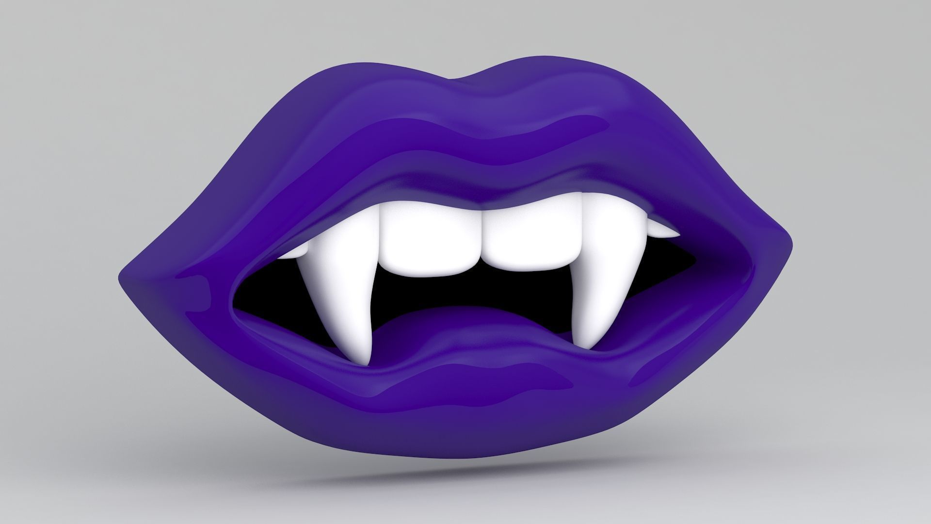 Vampire purple Lips 3D model_1