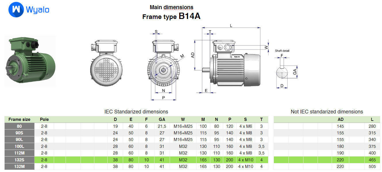 132S B14a IEC electric motor - 3D CAD model 3D model_4